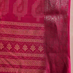 Anouk Rustic Ethnic Motifs Zari Silk Blend Sungudi Saree image 2