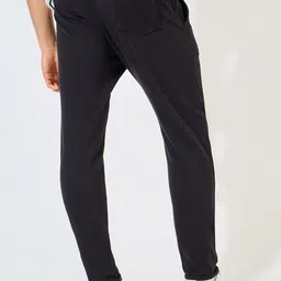 styli Men Slim Fit Pique Knit Pants with Roll Up Hem image 2