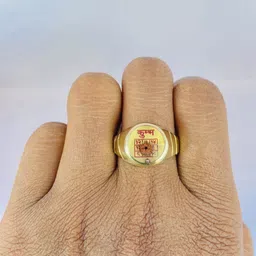 R G MART Men Gold-Plated Brass Finger Ring image 4