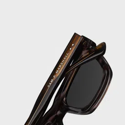 SAM & MARSHALL Unisex Black Lens & Brown Square Sunglasses with image 2