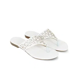 Anouk Women Perforation Open Toe T-Strap Flats image 4
