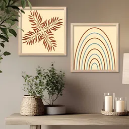 Kotart Brown & Blue 2 Pieces Boho Wooden Wall Arts image 5