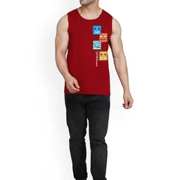 SLOWLORIS Pack Of 2 Graphic Printed Combed Cotton Gym Vests image 5