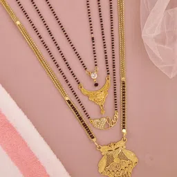 Bhanu diam Gold-Plated Brass Mangalsutra-picture-25