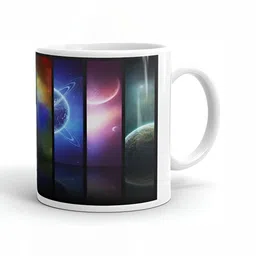 Mr UVD White & Black Graphic Printed Ceramic Glossy Mug - 350 ml image 2