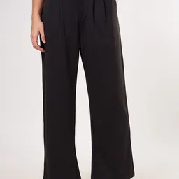 People Women Mid- Rise Flared Trousers-image-10