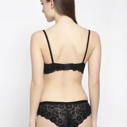 samvar Women Black,Pink,Brown Cotton Blend Bra Panty Set for Lingerie Set Undergarments Pack of 3 image 4