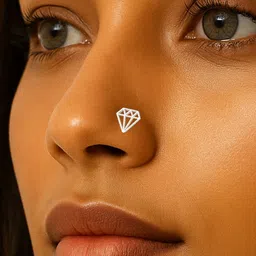 Sangria Diamond Geometric 925 Sterling Silver Wire Nose Pin-picture-32