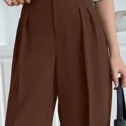 Next One Women Smart Loose Fit High-Rise Easy Wash Pleated Trousers image 3