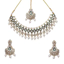 Joy of Jewels Silver-Plated Alloy American Diamond Necklace & Earrings image 4