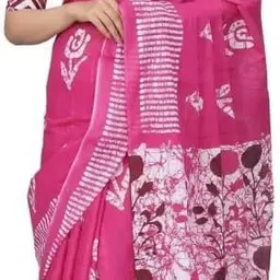 KIAARON Ethnic Motifs Pure Cotton Block Print Saree-picture-39