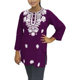 PU FASHION Women Floral Embroidered Thread Work Kurti-image-18
