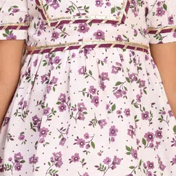 Cutiekins Girls Floral Printed Regular Gotta Patti Kurta with Dhoti Pants image 5