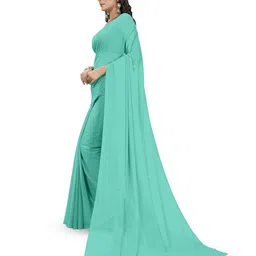 Moda Rapido No Border Solid Saree image 5