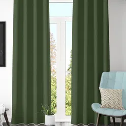 Galaxy Home Decor Green 2 Pieces Black Out Door Curtain-picture-37