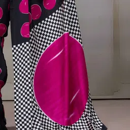 Anouk Rustic Women Polka Dot Satin Fusion Banarasi Saree image 2