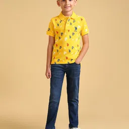 U.S. Polo Assn. Kids Brand Logo Printed Polo Collar Pure Cotton T-shirt image 5
