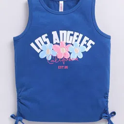 giniekids Girls Typography Printed Sleeveless Cotton Top-image-52