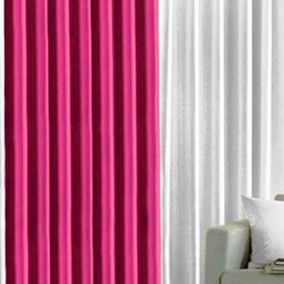 BELLA TRUE White & Pink 2 Pieces Door Curtains-picture-39