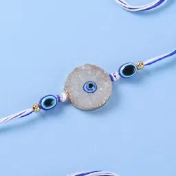 fnp Artificial Stones Studded & Beaded Evil Eye Thread Rakhi-picture-36