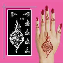 VOORKOMS Hand-Shaped Mehndi Stencil Sheets with Creative Motifs-picture-21