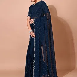 Leelavati Embellished Beads and Stones Pure Chiffon Saree image 5