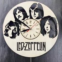 QEZNEF Beige Printed Analogue Traditional Wooden Wall Clock-image-52