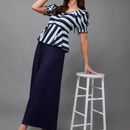 Miss Chase Striped Basic Jumpsuit with Ruffles image 5