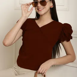 Metronaut Women Pack Of 2 Puff Sleeve Peplum Top image 4