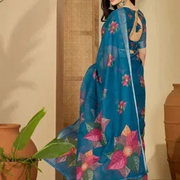 Moda Rapido Floral Linen Blend Handloom Saree image 4