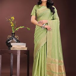 DIVASTRI Woven Design Zari Organza Saree-picture-5