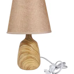 TAYHAA Brown & White Contemporary Frusturical Shaped Table Lamp image 3