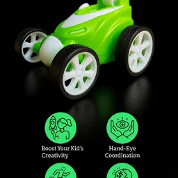 majestic bazaar RC Stunt Car for Kids – 360° Rotating Remote Control Car –Green image 5