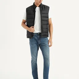 levi's Men's Quilted Black Collar Neck Jacket-picture-18