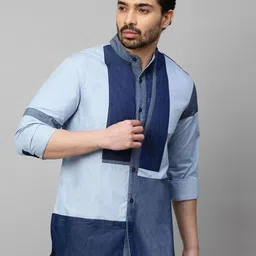 ECHKE Men Custom Opaque Colourblocked Casual Shirt image 3