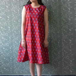 SHRIZA Women Floral Printed A-Line Midi Dress-picture-34