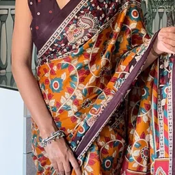 Anouk Rustic Ethnic Motifs Block Print Saree image 3