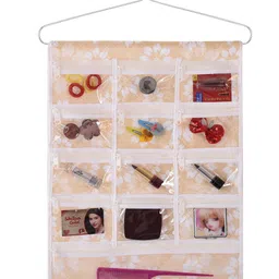 Kuber Industries Gold-Toned and White Floral Printed Jewellery Organiser-picture-12