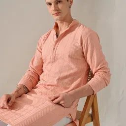 KUNDALI KAKSHAY Men Ethnic Motifs Embroidered Thread Work Kurta image 4