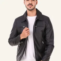 Leather Retail Men Lightweight Biker Jacket-picture-39