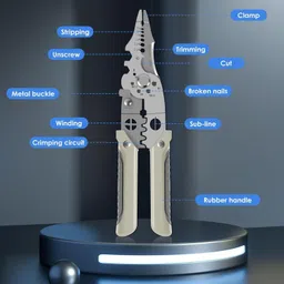 aordey Electricians 6-in-1 Multifunctional Wire and Cable Stripping Stripper and Pliers Tools For Wire Cutter image 4