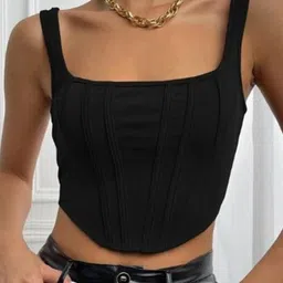 Projas Shoulder Straps Corset Crop Top-picture-21