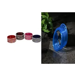 SOMIL Set of 28 Artificial Stones Studded Glass Bangles-picture-39