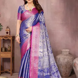 SILKWEAR Ethnic Motifs Zari Woven Design Kanjeevaram Saree-picture-52