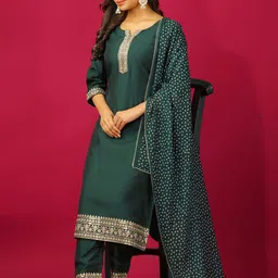 JDS LIFESTYLE Women Floral Regular Kurta with Trousers & With Dupatta image 4