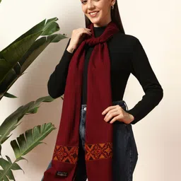 HANDICRAFT PALACE Women Solid Tasselled Scarf image 3