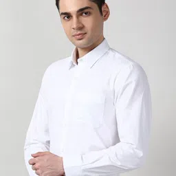 Peter England Men Slim Fit Textured Spread Collar Formal Shirt image 4