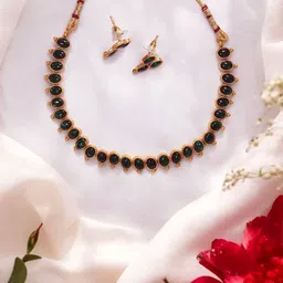Joy of Jewels Silver-Plated Alloy American Diamond Necklace & Earrings-picture-21