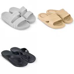 Feel alive Men Set of 3 Solid Ultra-Comfortable & Lightweight Sliders-picture-18