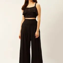 ANVI Be Yourself Shoulder Straps Crop Top With Trousers Co-Ords-picture-10